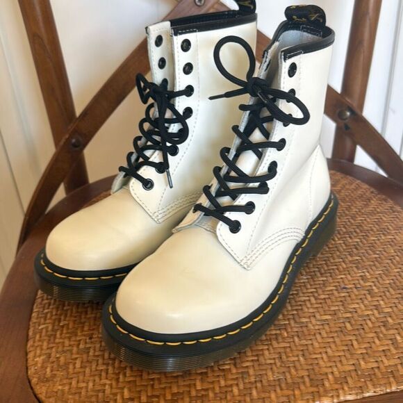Dr. Martens 1460 white leather combat boots size 6 - Picture 7 of 14